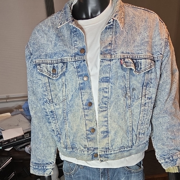 Levi's Other - Levi's Acid Wash Blue Denim Trucker Jacket - Men